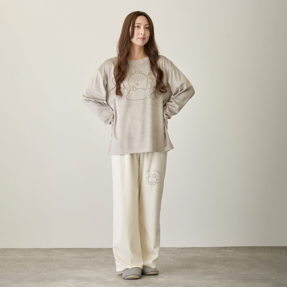 Nagano Characters Loungewear Set RELAX TIME Grey