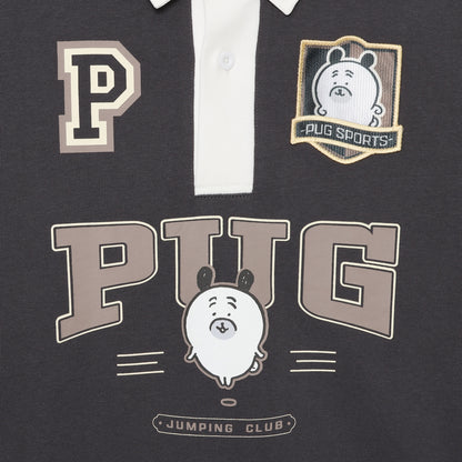 ナガノキャラクターズ ラガーシャツ PUG スミクロ