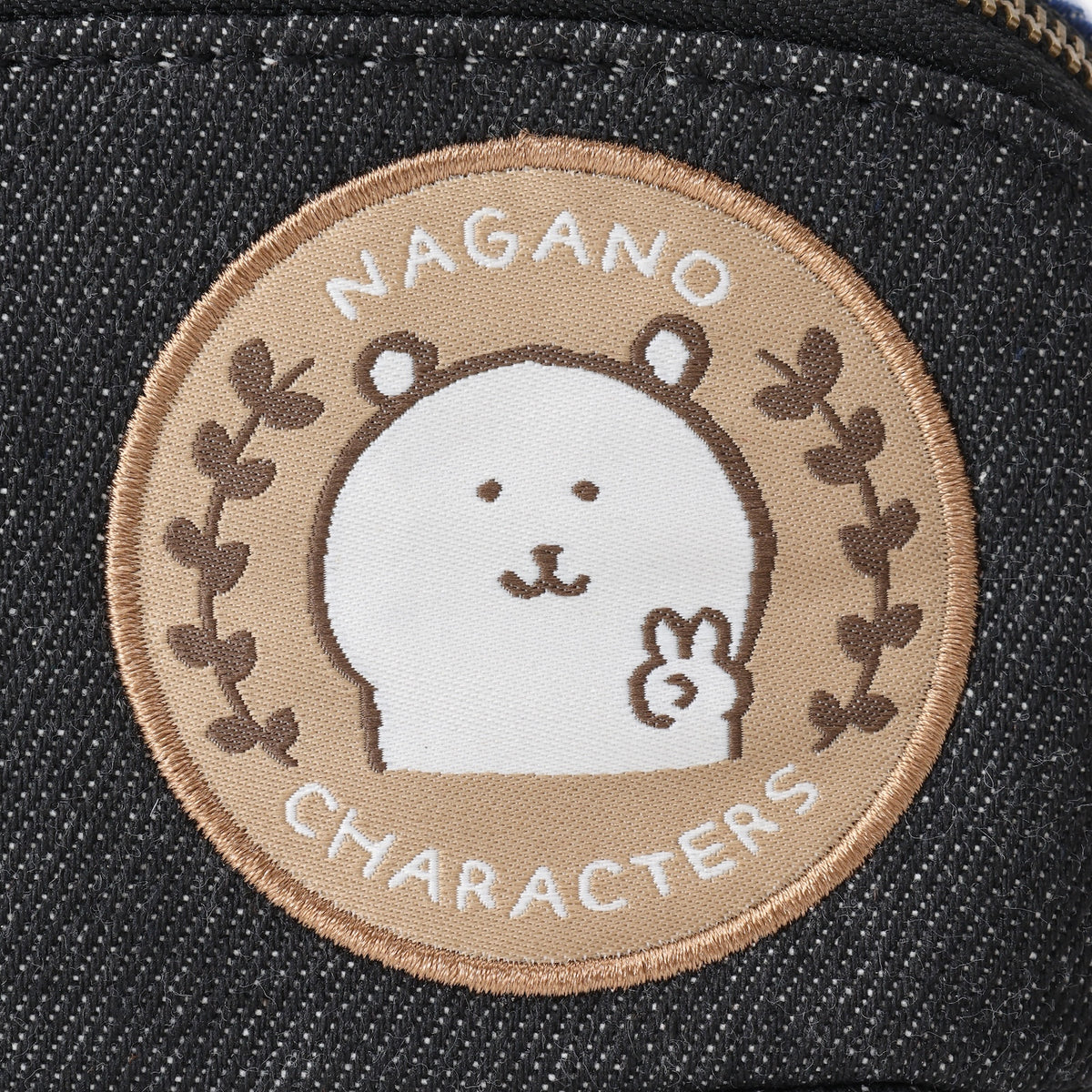 ナガノキャラクターズ デニムポーチ ピース ブラック