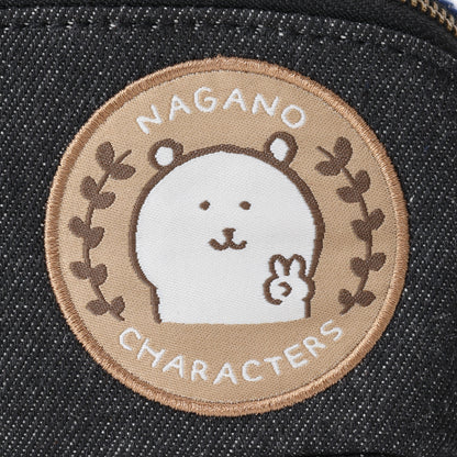 ナガノキャラクターズ デニムポーチ ピース ブラック