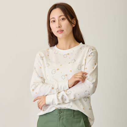 ナガノキャラクターズ ワッフル長袖Tシャツ ラムネリナイト ホワイト