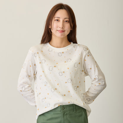ナガノキャラクターズ ワッフル長袖Tシャツ ラムネリナイト ホワイト