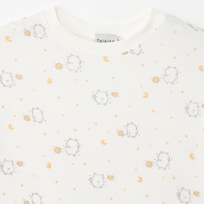 ナガノキャラクターズ ワッフル長袖Tシャツ ラムネリナイト ホワイト