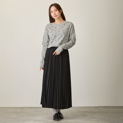 Nagano Characters Waffle Long Sleeve T-shirt "Thinking Of" Grey