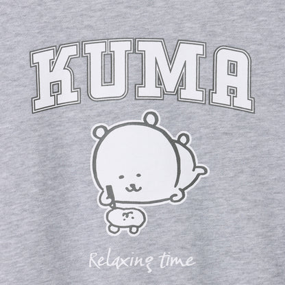 ナガノキャラクターズ スウェットシャツ Relaxing Time（くま） モクグレー