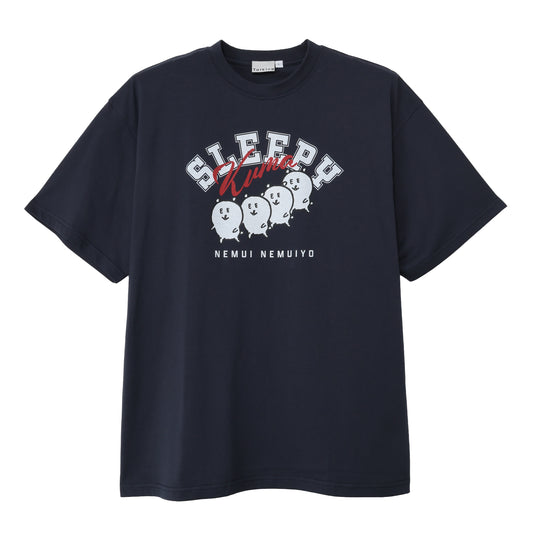 ナガノキャラクターズ Tシャツ SLEEPY（くま） ネイビー