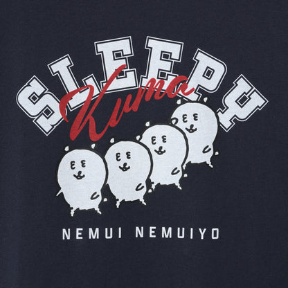 ナガノキャラクターズ Tシャツ SLEEPY（くま） ネイビー