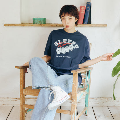 ナガノキャラクターズ Tシャツ SLEEPY（くま） ネイビー