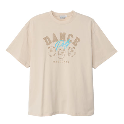ナガノキャラクターズ Tシャツ DANCE（パグ） オフホワイト
