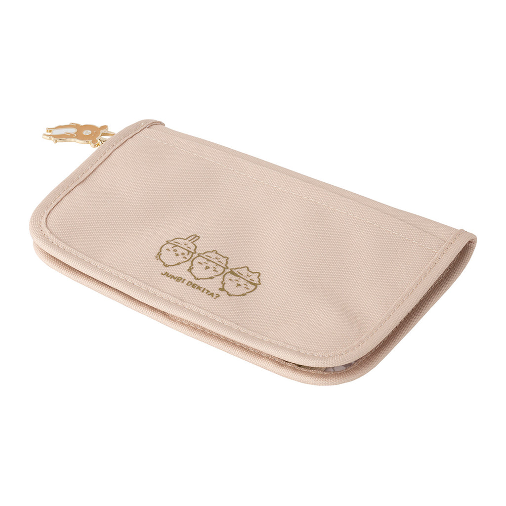 Event pouch (beige) with a size that can also include Nagano Characters Passport