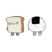 Nagano Characters Yura Yuraura Earrings (Bread and Onigiri)