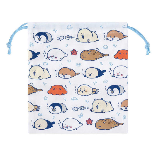 ナガノキャラクターズ ナガノの水族館 ほどよいサイズの巾着(ねそべりなみんな)