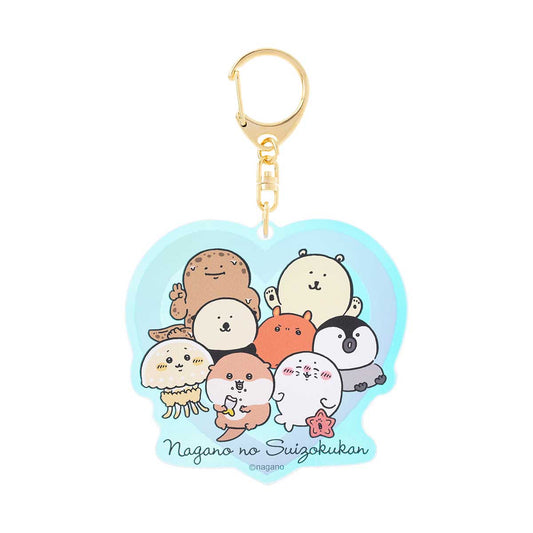 ナガノキャラクターズ ナガノの水族館 オーロラアクリルキーホルダー(ハート)