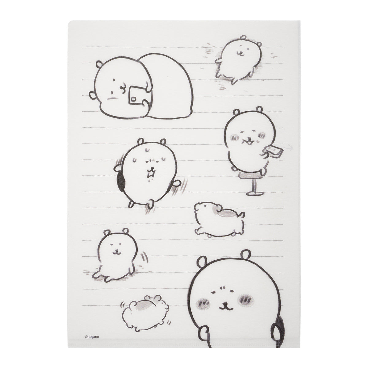ナガノキャラクターズ 思い出のスケッチ 手触りの良いクリアファイル（ホワイト）