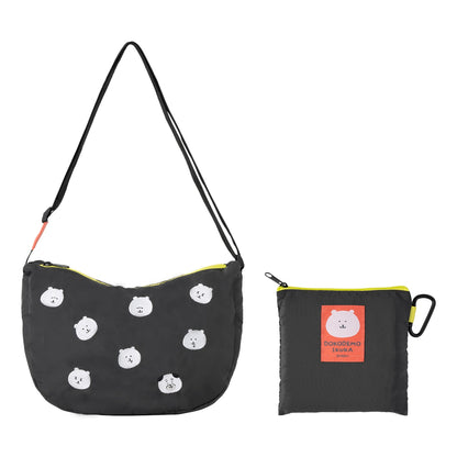 ナガノキャラクターズ 折りたためるトラベルムーンショルダーバッグ（くま）