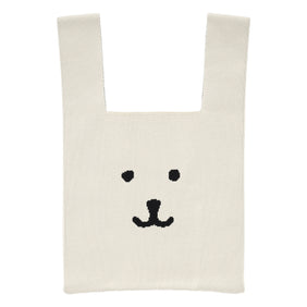 ナガノキャラクターズ カラーなニットバッグ（ホワイト）