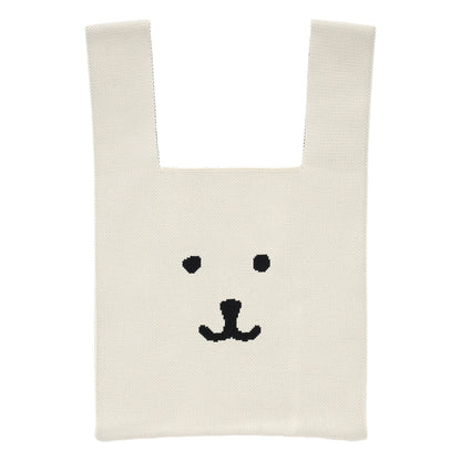 ナガノキャラクターズ カラーなニットバッグ（ホワイト）