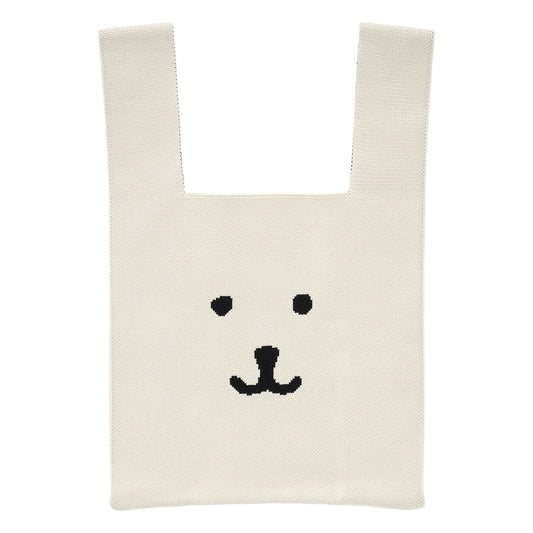 ナガノキャラクターズ カラーなニットバッグ（ホワイト）