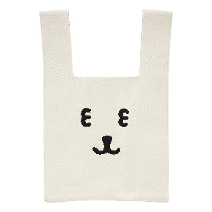 ナガノキャラクターズ カラーなニットバッグ（ホワイト）