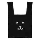 ナガノキャラクターズ カラーなニットバッグ（ブラック）