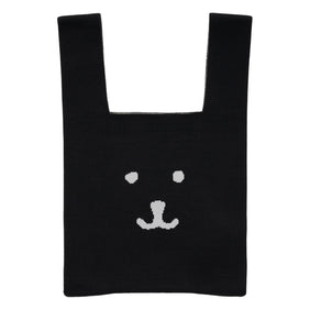 ナガノキャラクターズ カラーなニットバッグ（ブラック）