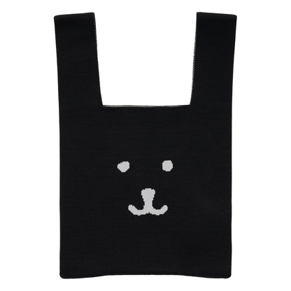 ナガノキャラクターズ カラーなニットバッグ（ブラック）