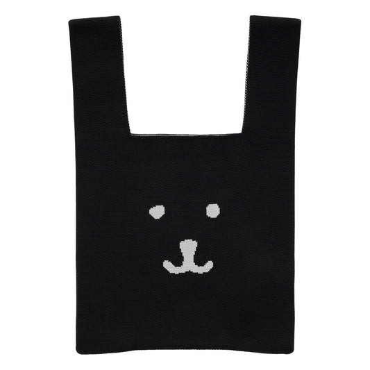 ナガノキャラクターズ カラーなニットバッグ（ブラック）