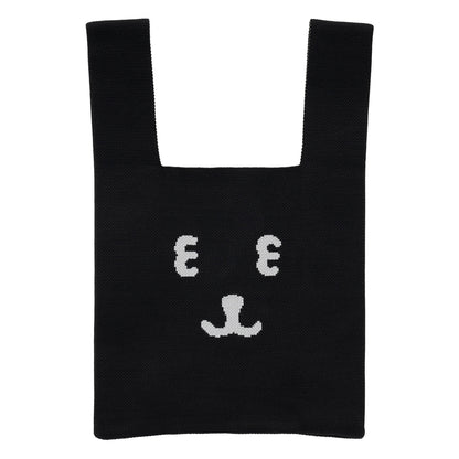 ナガノキャラクターズ カラーなニットバッグ（ブラック）