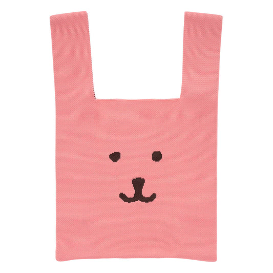 ナガノキャラクターズ カラーなニットバッグ(ピンク)