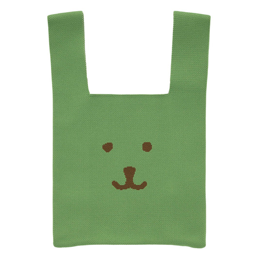 ナガノキャラクターズ カラーなニットバッグ(抹茶)