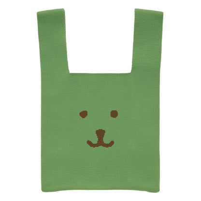 ナガノキャラクターズ カラーなニットバッグ（抹茶）