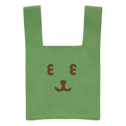 ナガノキャラクターズ カラーなニットバッグ（抹茶）