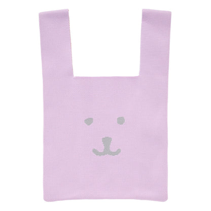 ナガノキャラクターズ カラーなニットバッグ（ライトパープル）