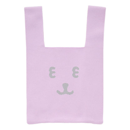 ナガノキャラクターズ カラーなニットバッグ（ライトパープル）