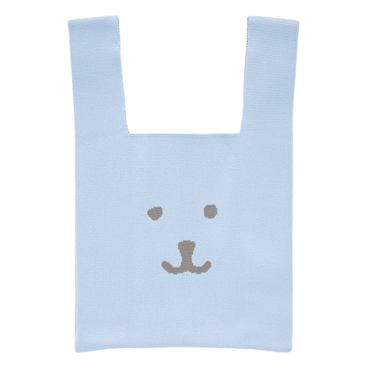 ナガノキャラクターズ カラーなニットバッグ(ライトブルー)