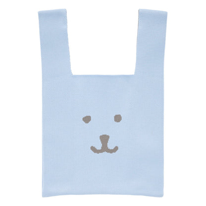 ナガノキャラクターズ カラーなニットバッグ（ライトブルー）