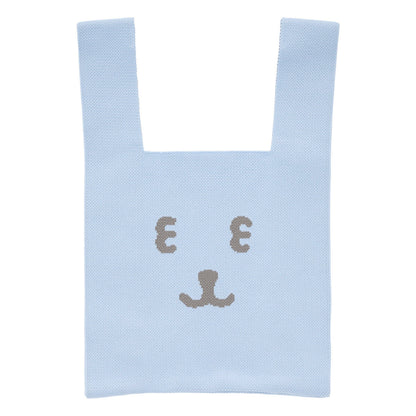 ナガノキャラクターズ カラーなニットバッグ（ライトブルー）