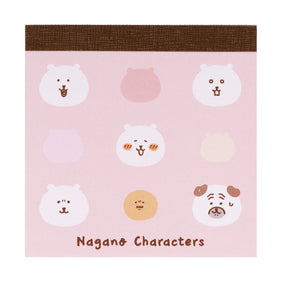 Nagano Characters 粉色正方形便簽本