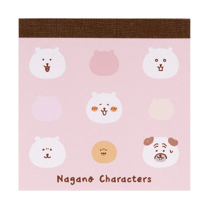 Nagano Characters 粉色正方形便簽本