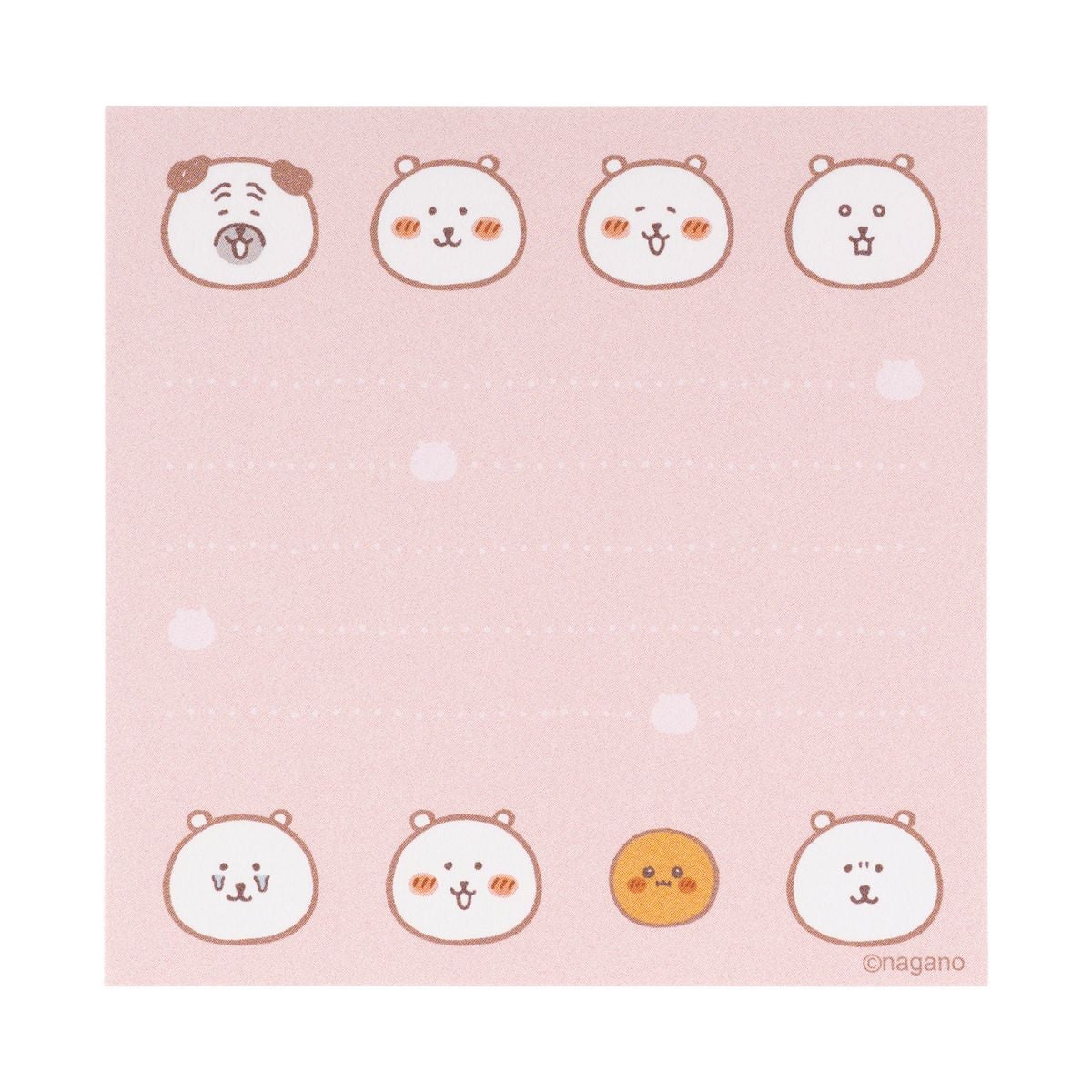 Nagano Characters 粉色正方形便簽本