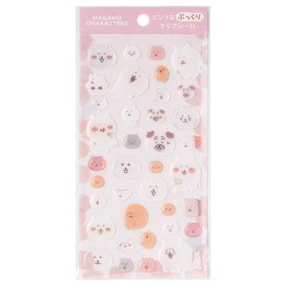 Nagano Characters 粉色立體透明貼紙