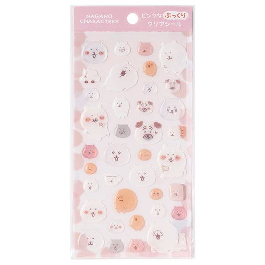 Nagano Characters 粉色立体透明贴纸