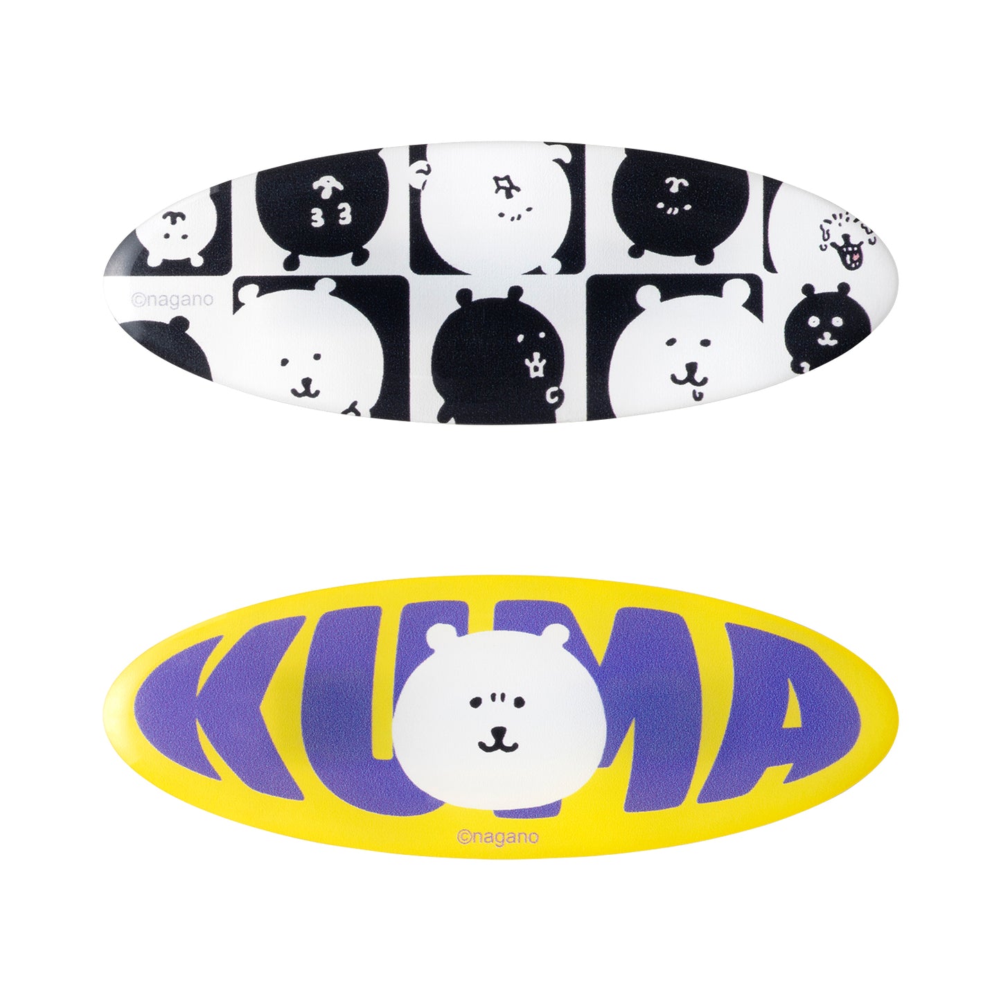 Nagano Characters 2개 세트 헤어 집게핀 (KUMA&모노크롬)