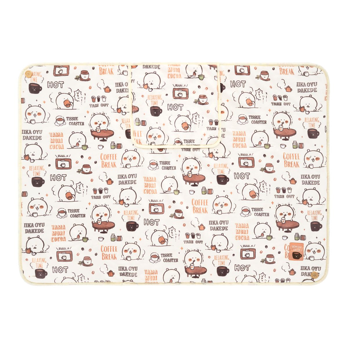 Nagano Characters Warm 3WAY Blanket with Storage Pocket (Relieved Mood)