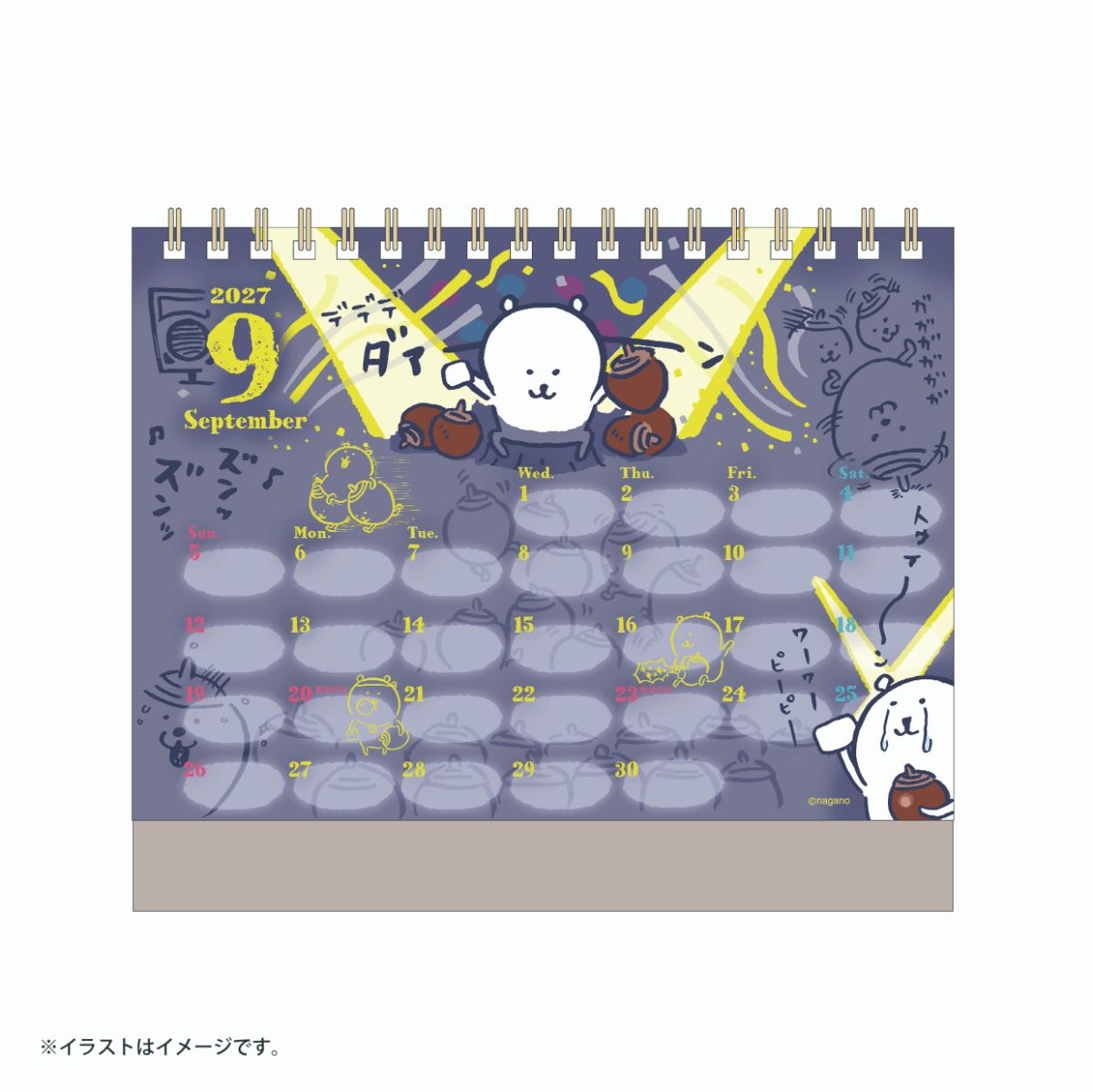Nagano Characters 2027년 1월 시작 탁상 달력 (미니 스티커 포함)