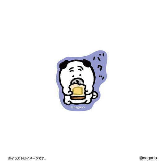 ナガノキャラクターズ スマホに貼れるサイズのプチステッカー（食べ食べパグ）