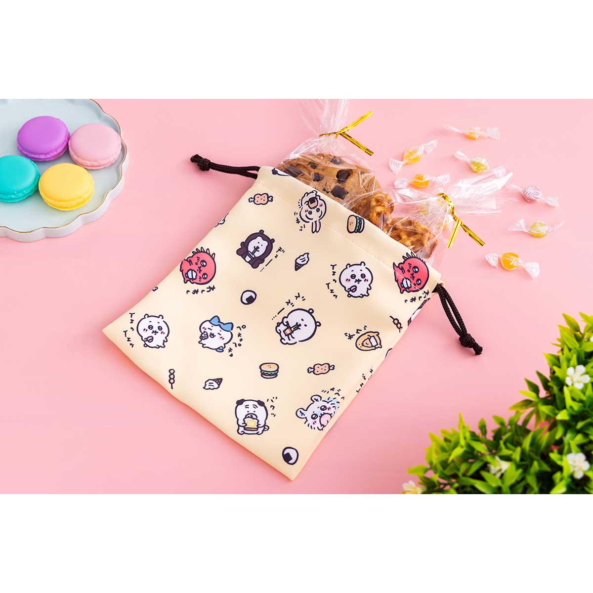 ナガノキャラクターズ 食べ食べたちのほどよいサイズの巾着