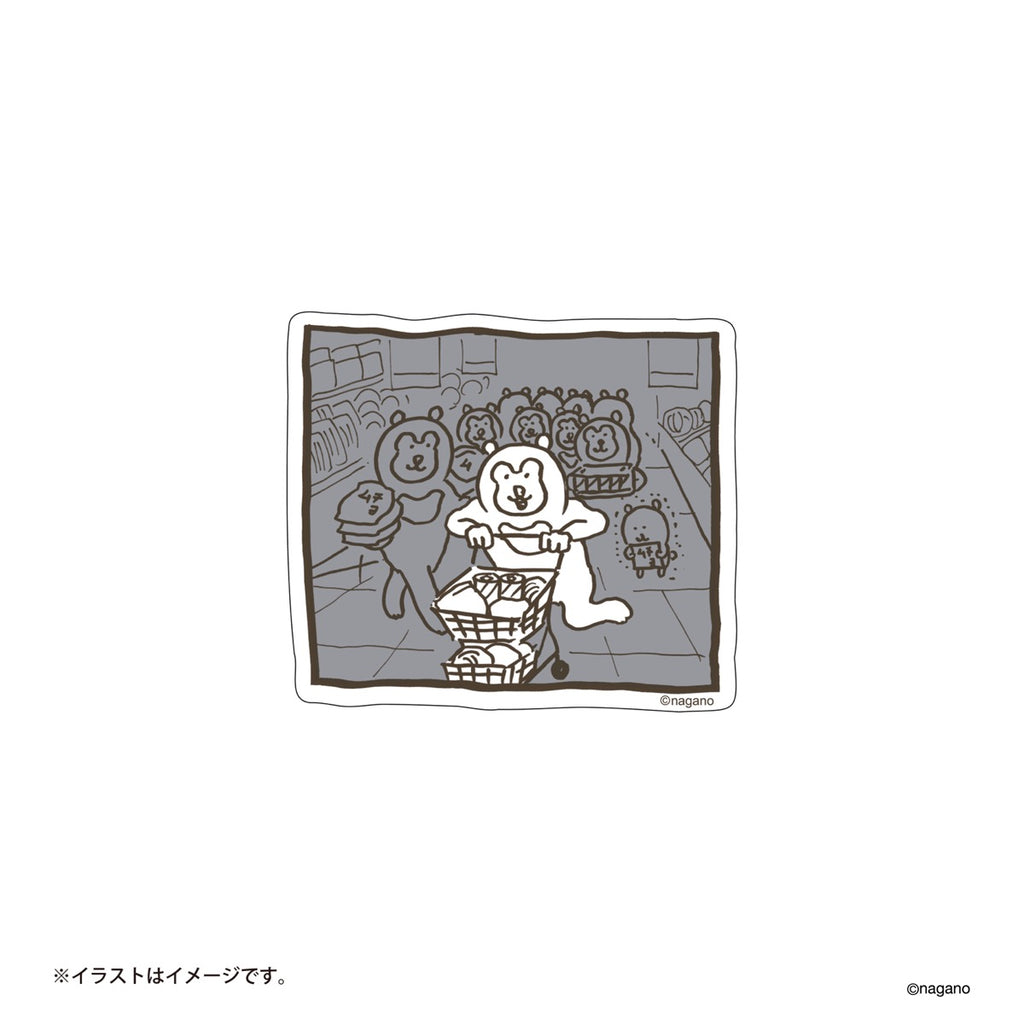 ナガノキャラクターズ スマホに貼れるサイズの原画ステッカー（マレーグマの集団）