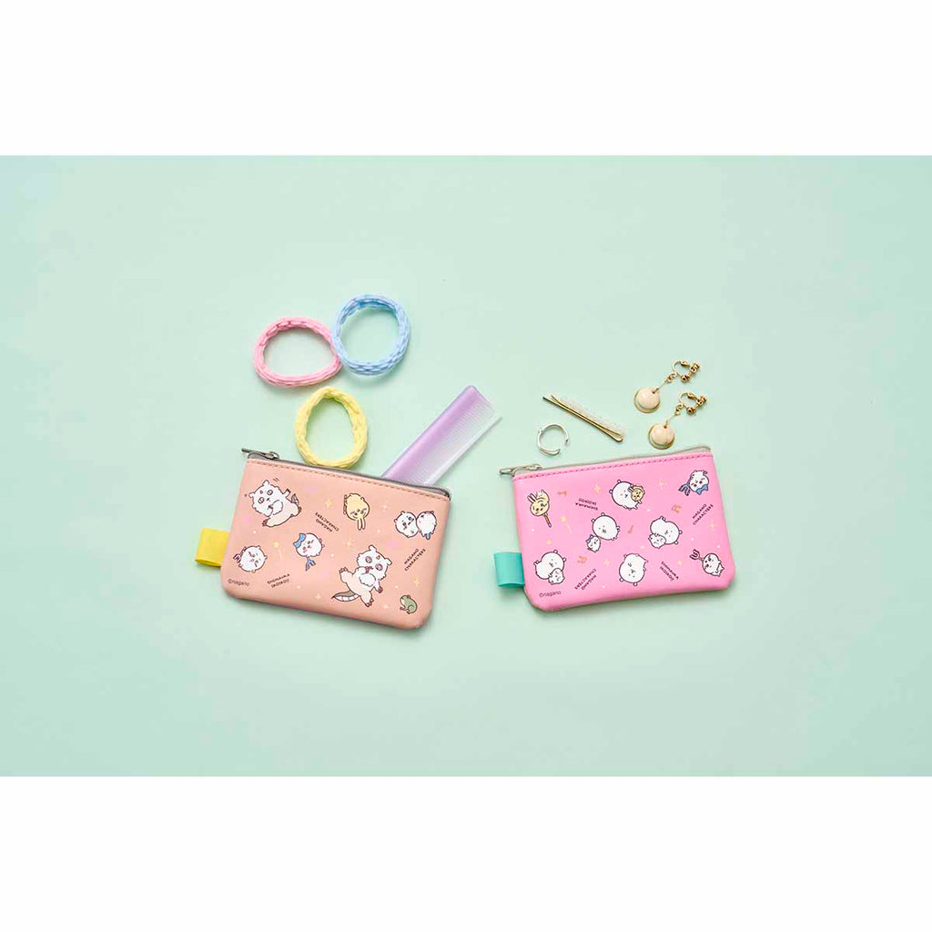 Nagano Characters 2 pieces pouch (beige x pink)