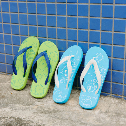 Nagano Characters Flip-flops Jiisan and Azarashi Blue